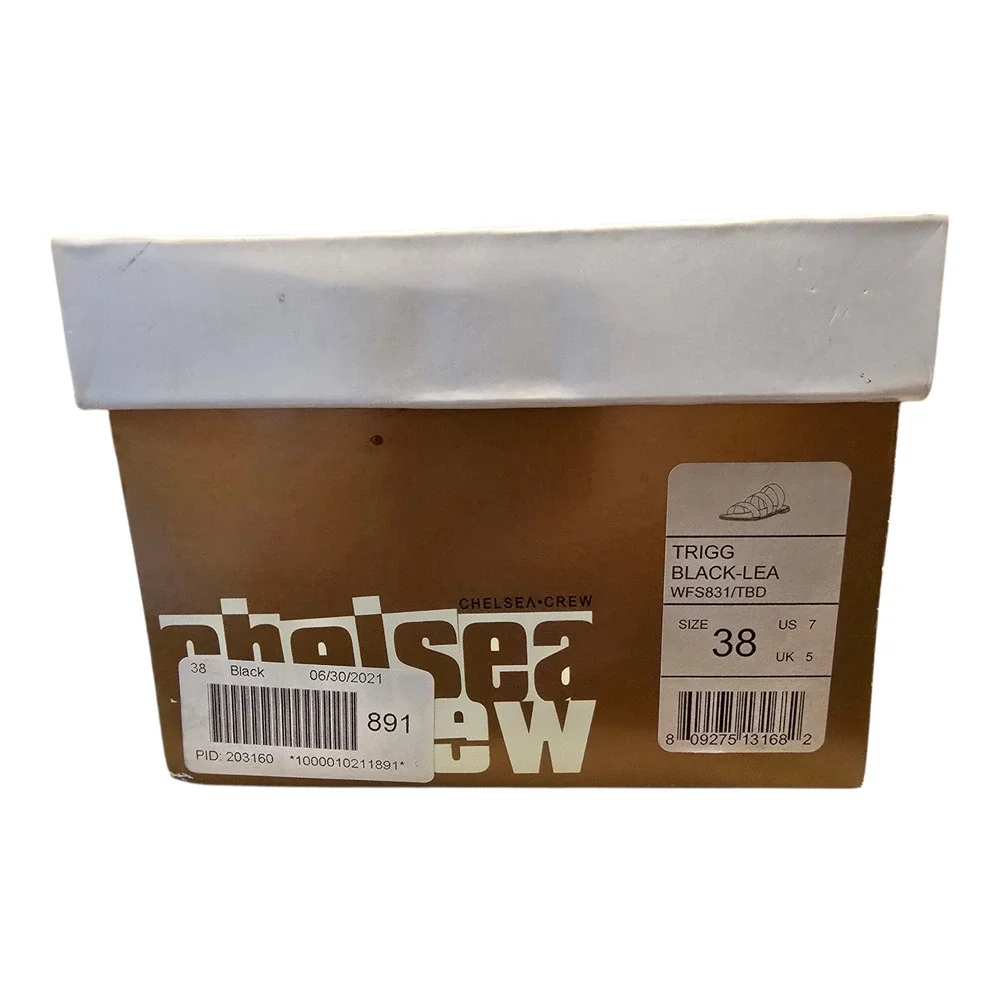 Chelsea Crew Trigg Leather Slide Sandal Womens Size 7 Black Vacation Beach NIB - Picture 11 of 11